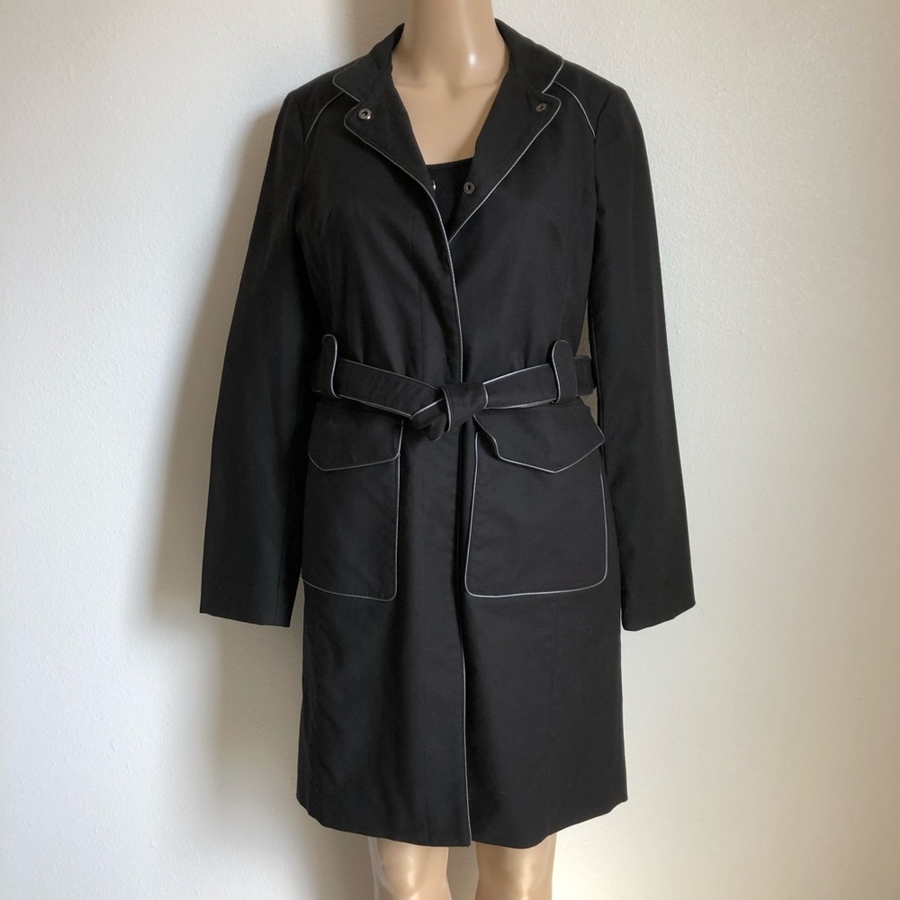 Kenneth Cole Reaction Black Trench Rain Coat